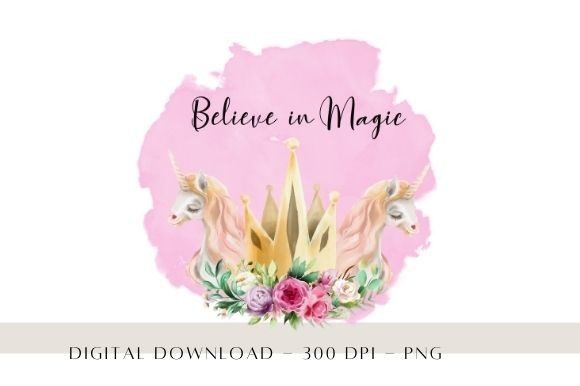 Believe in Magic: The Floral Unicorn PNG for Creative Projects