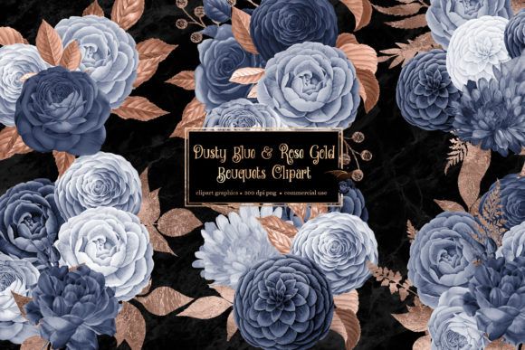 Captivating Creations: The World of Dusty Blue and Rose Gold Floral Bouquets