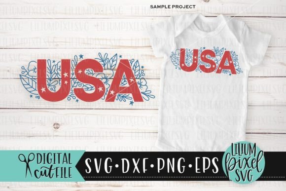Celebrate Independence Day with the Floral USA Fourth of July SVG Design