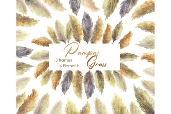 Creative Watercolor Pampas Grass Clipart