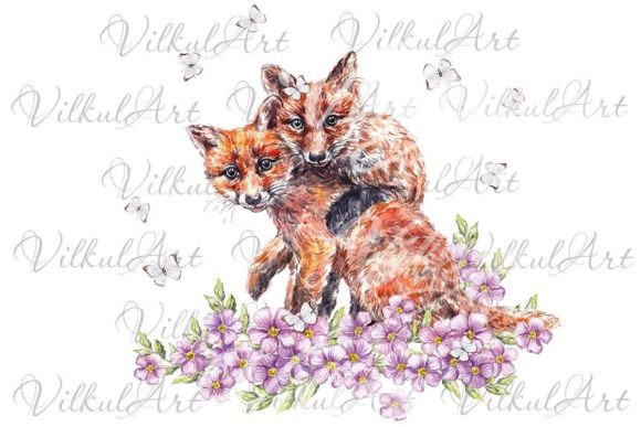 Cute Foxes Floral Sublimation Design: Charm & Creativity Unleashed