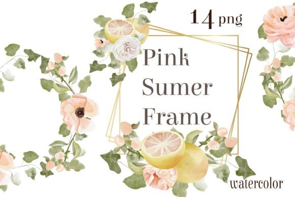 Elevate Your Creative Projects with a Watercolor Citrus Floral Frame PNG