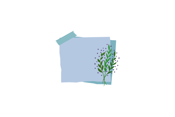 Floral Blue Notes Design Set