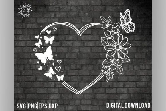 Floral Heart Design: A Versatile Digital Asset for Crafters and Artists