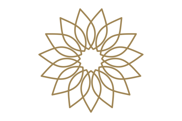 Mastering Brand Identity with a Gold Floral Radial Pattern Logo