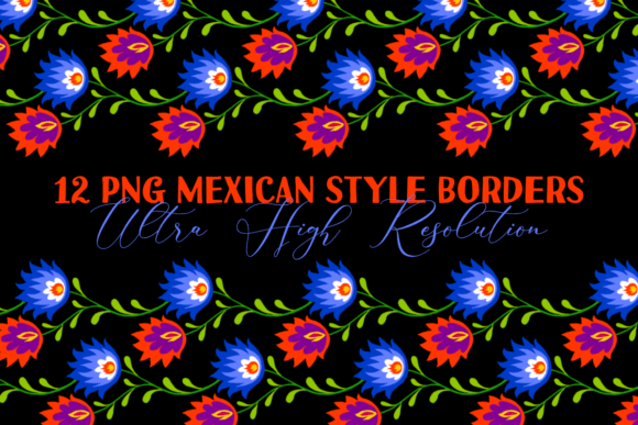 Mexican Style Floral Border PNG Clipart: The Versatile Engine for Modern Creativity