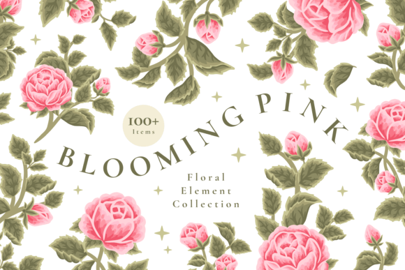 The Art of Digital Creation: Harnessing the Blooming Pink Rose Floral Collection