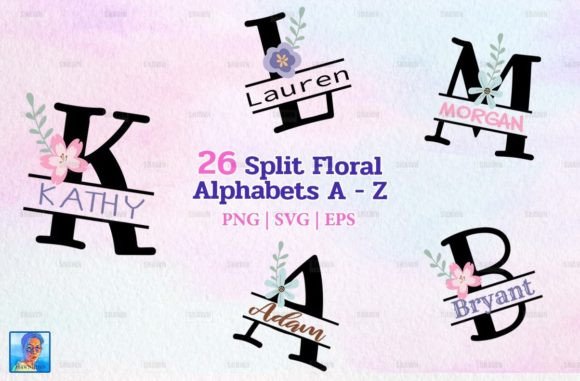 The Creative World of Floral Alphabet Split Monogram Letters