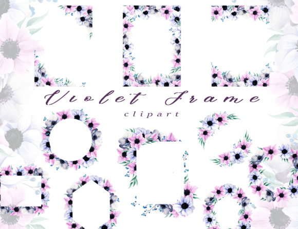 Violet Floral Clipart for Elegant Designs