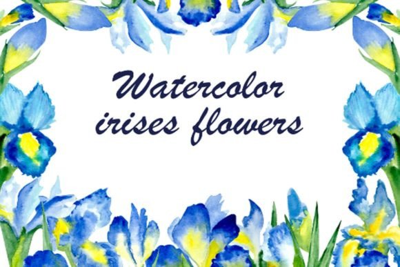 Watercolor Blue Iris Floral Clipart: Elegant Design for Modern Projects