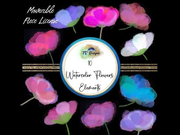 Watercolour Flowers Floral Elements: A Versatile Digital Asset